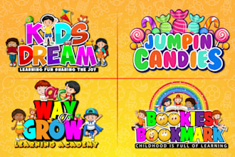design baby shop, child care, day care, school, and kids logo