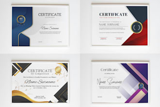 do certificate design, diploma or award certificate in 24h