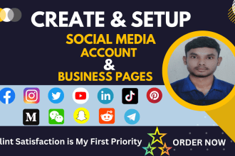 perfectly create social media account and business page