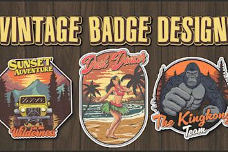 custom logo badge vintage for sticker, patches, etc