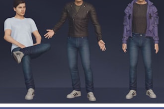 do perfect 3d character modeling and rigging
