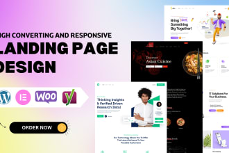 design a creative, responsive landing page with elementor pro