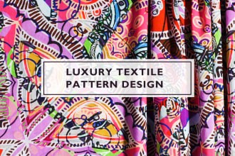 design custom seamless patterns for textiles, fabric prints