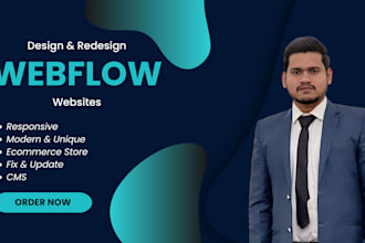 design or redesign webflow responsive website professionally