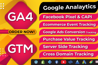 set up google analytics 4 and ga4 ecommerce tracking via GTM