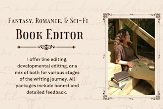 edit your fantasy, romance, or sci fi book