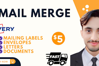 mail merge for mailing labels, envelopes, letters, documents