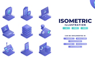 create vector isometric icon for website or app in 24 hours