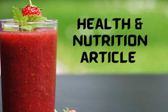 write SEO health, nutrition, and fitness articles blog posts