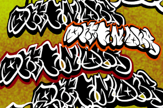 do cutomize hand graffiti font freestyle