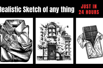 draw realistic sketch  or illustration of any thing