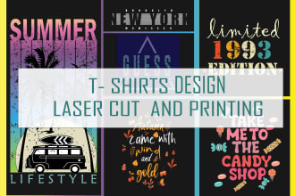 do custom typographic t shirt design, laser cut and unique graphic designs