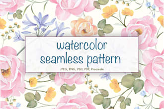 design unique seamless watercolor pattern for prints