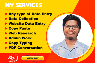 be virtual assistant of data entry, web research, copy paste, email scrapping