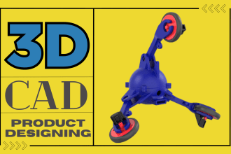 do 3d cad product design and 3d rendering using solidworks