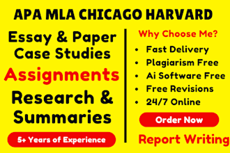 write assignment, paper, report, research and summary, case study