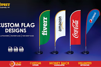 design awesome flag, feather flag, teardrop flag and banner