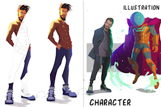 draw concept art and cartoon character illustration