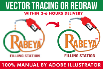 do trace, redraw, recreate, vectorize, convert logo or image