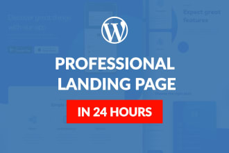 build a professional landing page or one page website