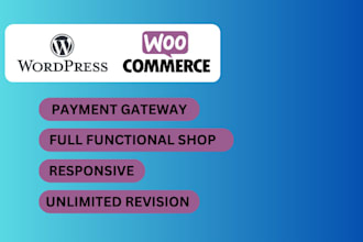 create a standard wordpress woo commerce website