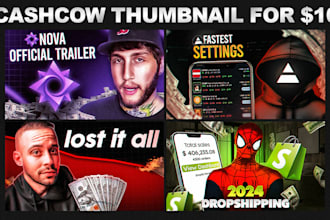 design youtube thumbnail for cash cow or finance in 3hrs