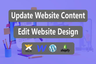 update website content, redesign or edit wordpress website
