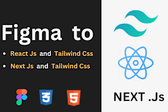 convert your figma to react js, next js and tailwind CSS