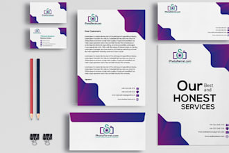 design professional stationery business card letterhead envelope branding kit