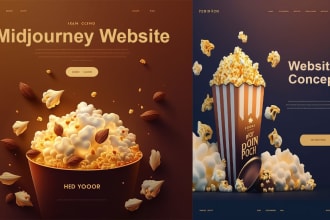 create ai website or landing page concept using midjourney ai art