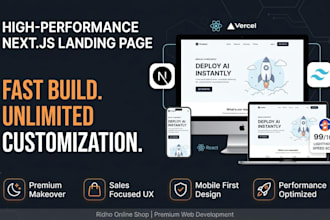 build fast nextjs landing page with tailwind CSS
