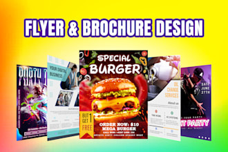 design unique flyer brochure door hanger or leaflet design
