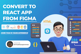 convert psd, xd, figma to HTML, reactjs, react native nextjs