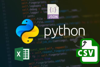 do csv, json and excel automation and scripting in python