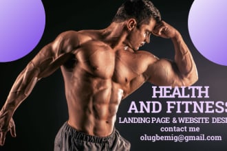 create health and fitness landing page, yoga, gym, weight loss website 24 hours