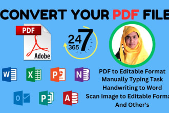 do accurate data entry, manual typing, convert PDF to word and excel