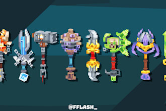 make 3d beautiful weapon in blockbench