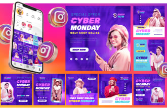 design instagram posts, ads, story, and social media designs