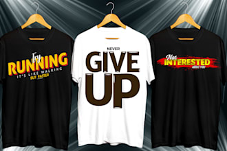 trendy minimalist typography t shirt design