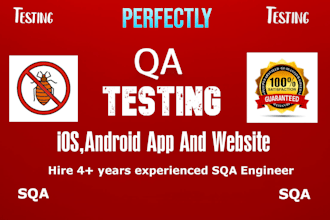 qa test on ios, android app for sqa and software testing bug report