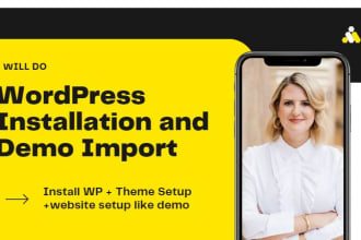 do wordpress installation and demo import with theme setup