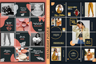 modern instagram carousel design puzzle feed design