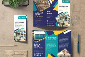 design bifold or trifold brochure and flyer for your brand