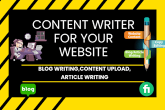 do blog  writing and  content upload for your website