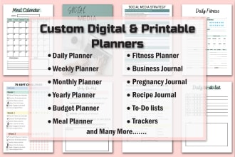 design custom, printable planner, journal, tracker for you