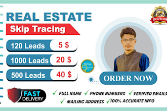 provide real estate bulk skip tracing motivated seller and cash buyer leads