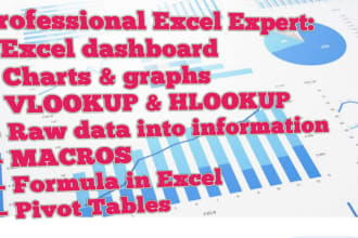 create excel graphs, pivot tables, dashboards and macros