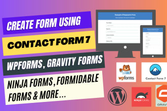 create wordpress form using gravity, ninja, formidable, wpforms, contact form 7