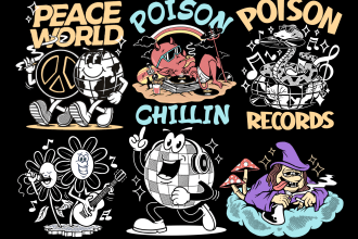create vintage cartoon illustration or tshirt design