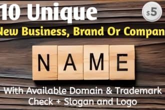 make unique business, brand, company ,domain name ,tm check